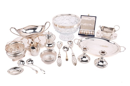 Lot 487 - A George V silver tray, Birmingham 1927, with...