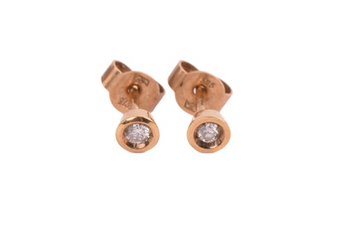 Lot 188 - A pair of diamond ear studs in 9ct gold, two...