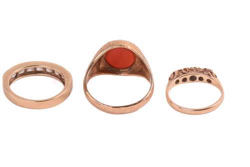 Lot 188 - A pair of diamond ear studs in 9ct gold, two...