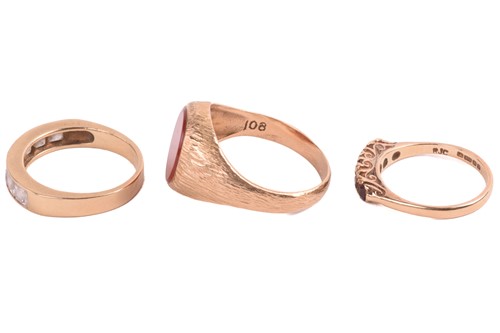 Lot 188 - A pair of diamond ear studs in 9ct gold, two...