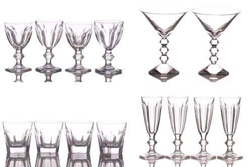 Lot 158 - A harlequin suite of Baccarat 'Harcourt'...