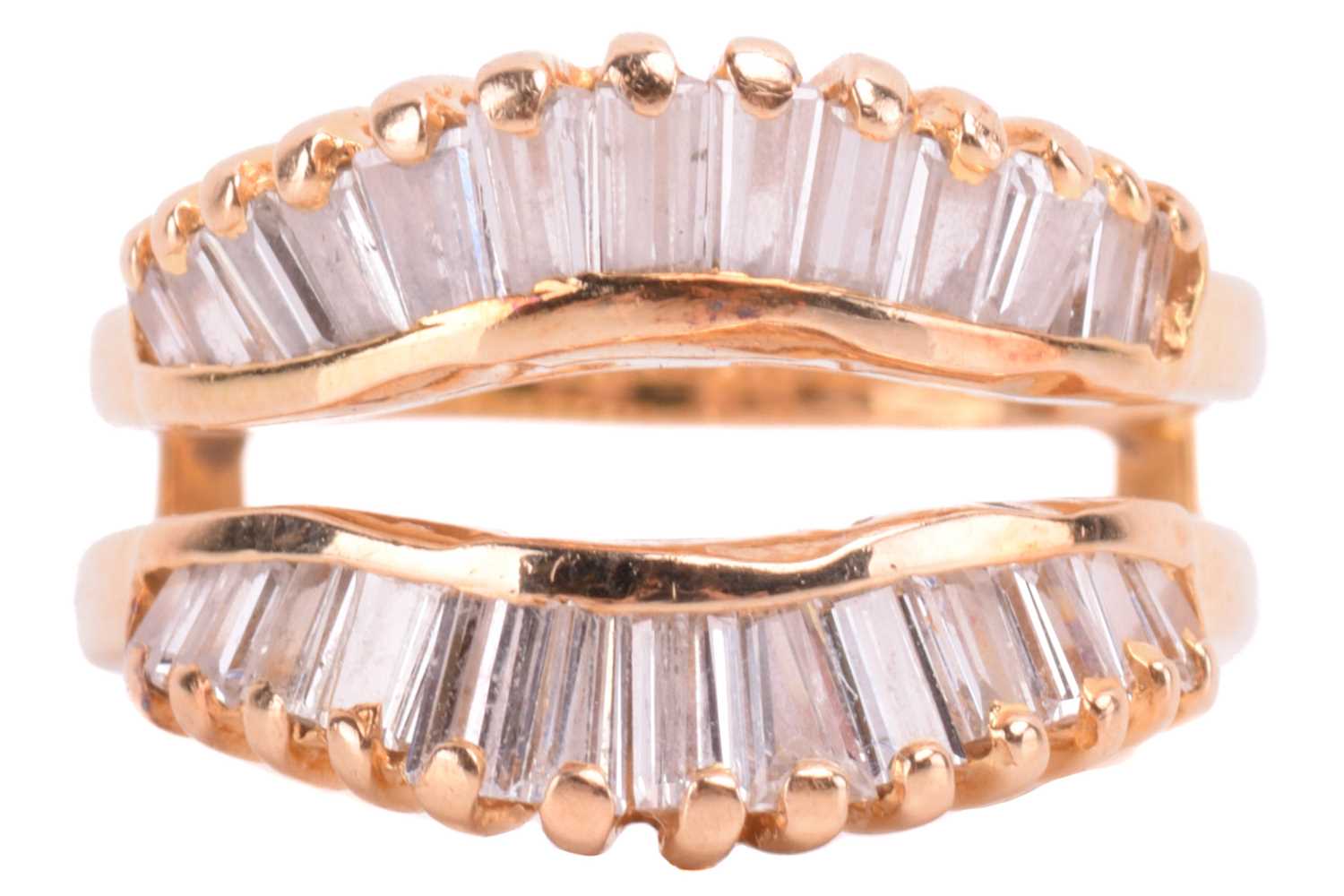 Lot 112 - A diamond-set ring enhancer guard, set with...