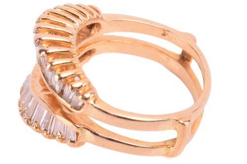 Lot 112 - A diamond-set ring enhancer guard, set with...