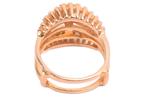 Lot 112 - A diamond-set ring enhancer guard, set with...