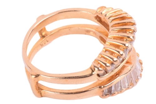 Lot 112 - A diamond-set ring enhancer guard, set with...