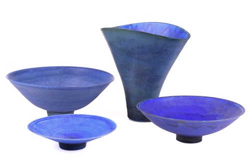 Lot 124 - Mary Rich (1940-2022), a large blue glaze vase,...