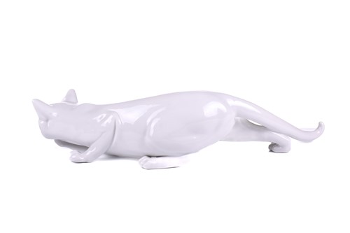 Lot 119 - A Royal Copenhagen large white ceramic cat,...