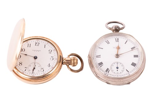 Lot 456 - Two Waltham pocket watches, the first is a...