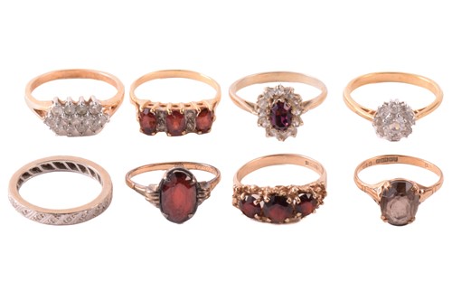 Lot 242 - A collection of gem-set rings, including a...