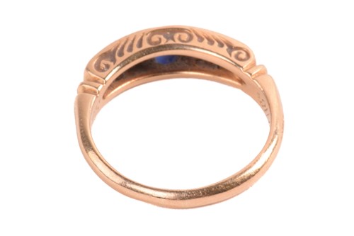 Lot 145 - A sapphire and diamond five stone ring, the...