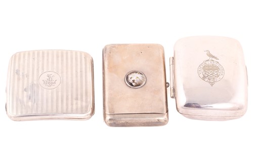 Lot 467 - Two silver cigarette cases; comprising a...