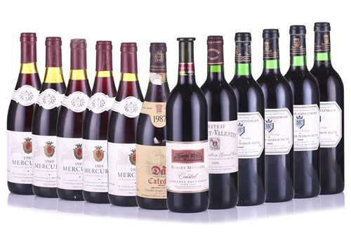 Lot 80 - Five bottles of 1989 Mercurey red wine,...