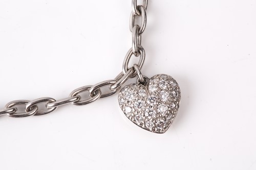 Lot 39 - Tiffany & Co. - a diamond-set heart charm...