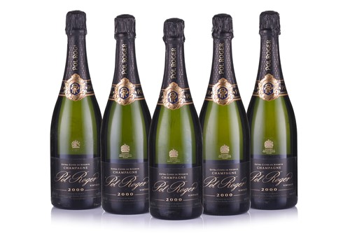 Lot 30 - Five bottles of 2000 Vintager Pol Roger Brut...