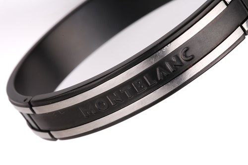 Lot 69 - Montblanc - hinged bangle with rubber inset,...