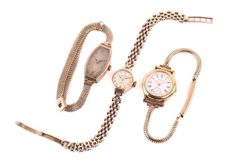 Lot 373 - A lady's 9 carat rose gold watch; the...
