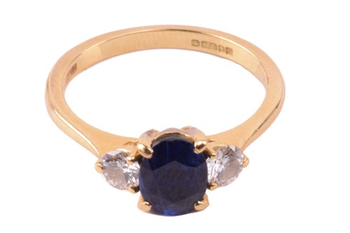 Lot 47 - A Boodle & Dunthorne sapphire and diamond...