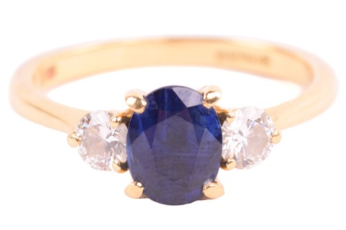 Lot 47 - A Boodle & Dunthorne sapphire and diamond...