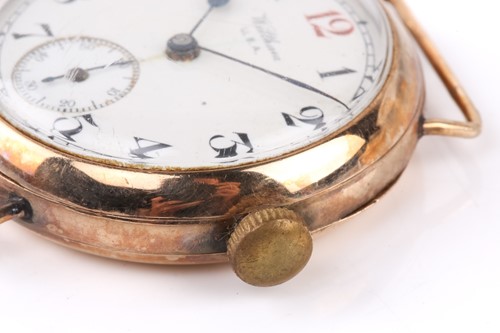 Lot 413 - A Waltham trench watch in 9ct gold, featuring...
