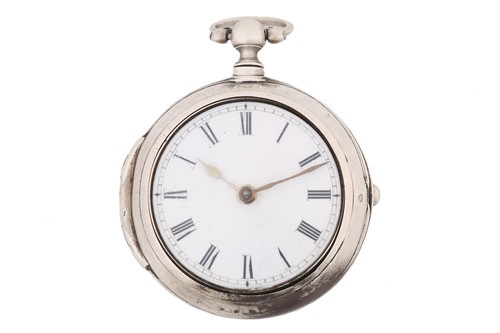 Lot 469 - A Silver open-face pocket watch with a...