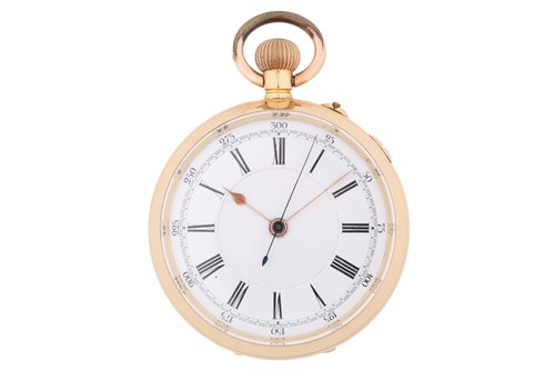 Lot 417 - An open-face 18ct gold pocket watch with a...