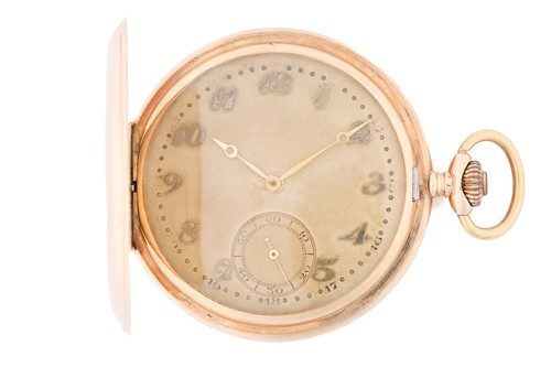 Lot 476 - A full hunter pocket watch in 14ct gold,...