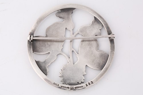 Lot 285 - Georg Jensen - a butterfly brooch, depicting...