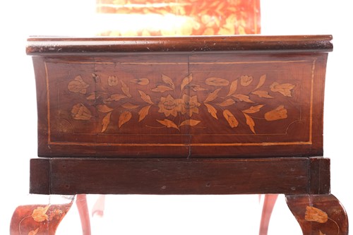 Lot 128 - A Dutch marquetry duet window stool, 19th...