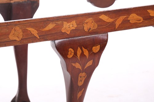 Lot 128 - A Dutch marquetry duet window stool, 19th...