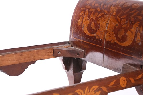 Lot 128 - A Dutch marquetry duet window stool, 19th...