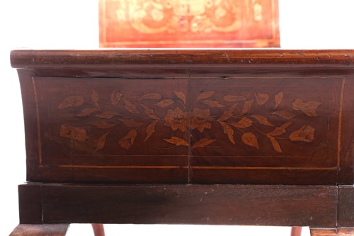Lot 128 - A Dutch marquetry duet window stool, 19th...