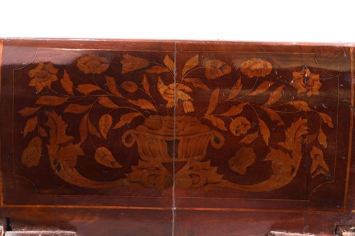 Lot 128 - A Dutch marquetry duet window stool, 19th...