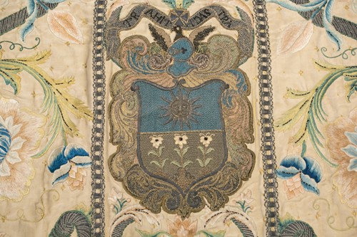 Lot 176 - An 18th-century silk and metal thread-worked...