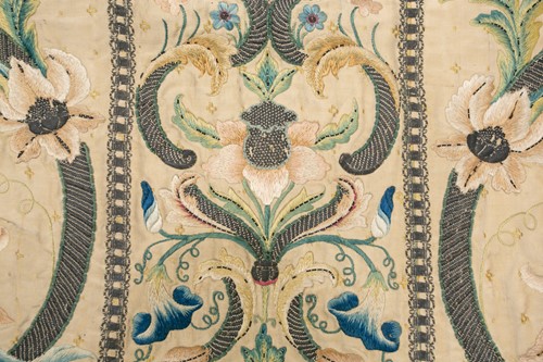 Lot 176 - An 18th-century silk and metal thread-worked...