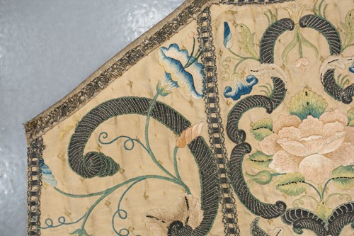 Lot 176 - An 18th-century silk and metal thread-worked...