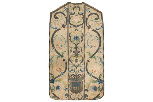 Lot 176 - An 18th-century silk and metal thread-worked...