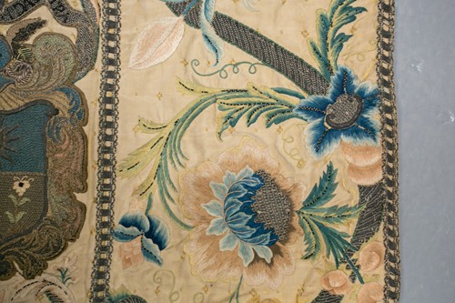 Lot 176 - An 18th-century silk and metal thread-worked...