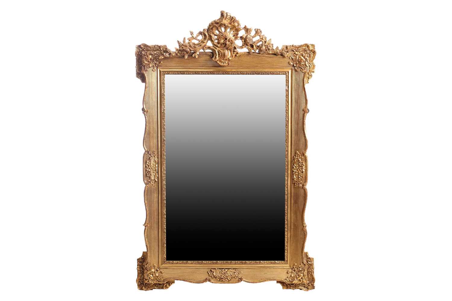 Lot 151 - A 19th-century moulded and gilt plaster mirror...