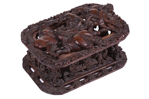 Lot 208 - A 19th century Grand Tour intricately carved...