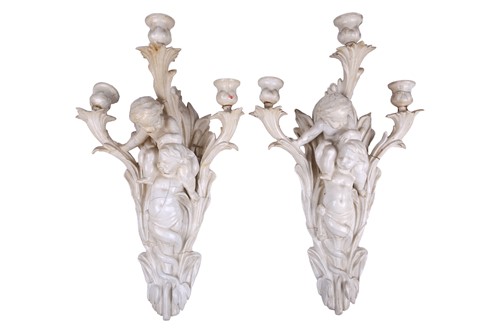 Lot 204 - Pair of 19th century Minton "Blanc de Chine"...