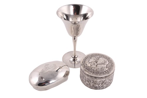 Lot 488 - A silver goblet by Mappin and Webb, together...