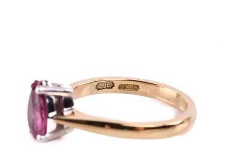 Lot 100 - A pink sapphire single-stone ring in 18ct...