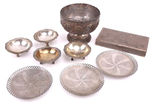 Lot 530 - An early 20th-century Indian silver (unmarked)...