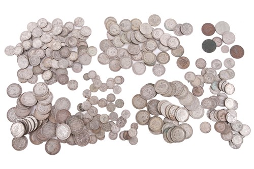 Lot 252 - A large collection of silver content UK coins,...