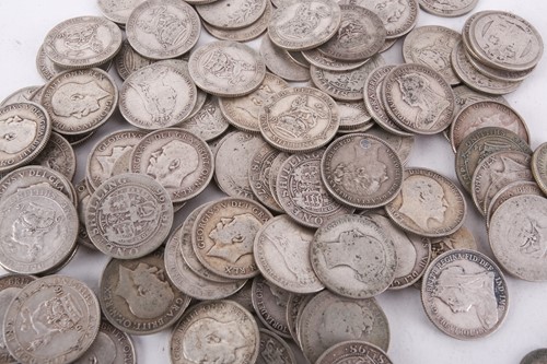 Lot 252 - A large collection of silver content UK coins,...