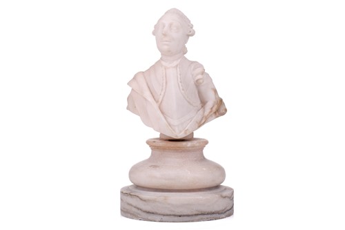 Lot 172 - An alabaster bust of George III, on an...