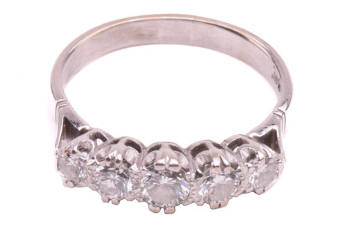 Lot 44 - A diamond five-stone ring, set with a...