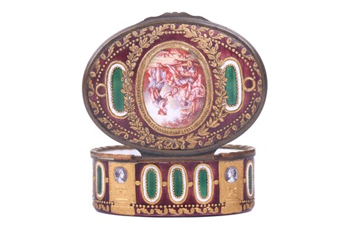 Lot 249 - A 19th-century French porcelain, brass and...