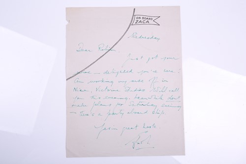 Lot 211 - Errol Flynn (1909-1959) actor, two handwritten...