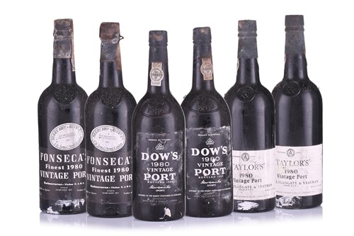 Lot 79 - Two bottles of Dow's 1980 Vintage Port bottled...